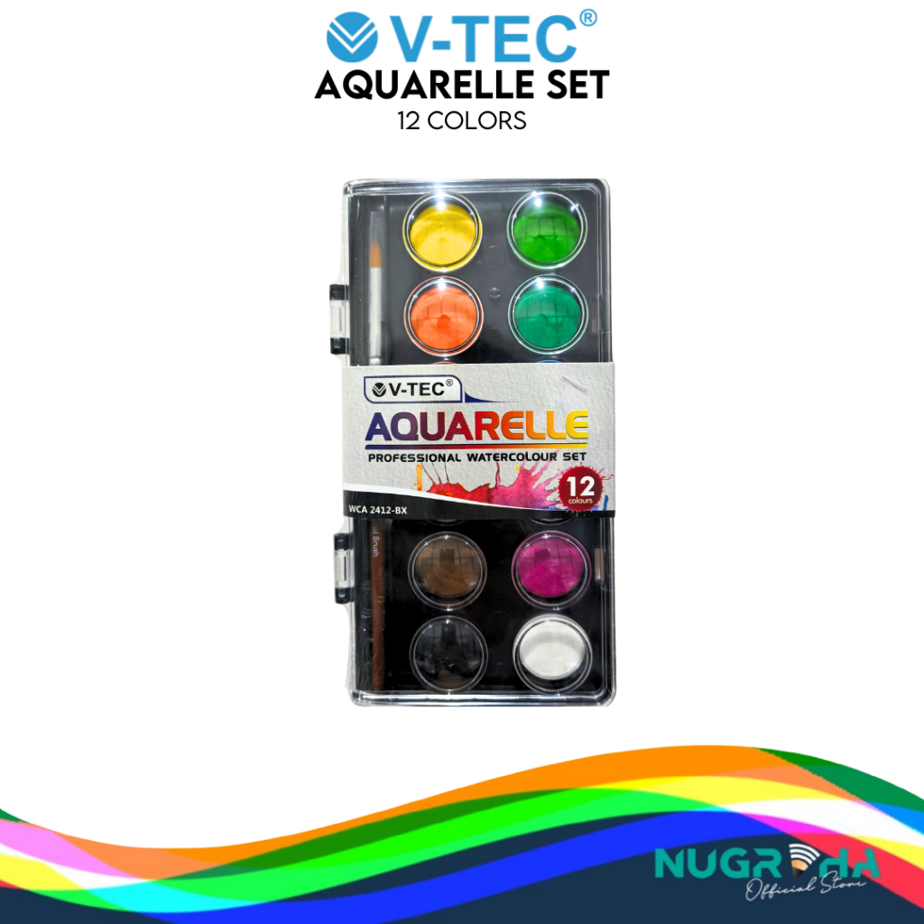 

V-Tec 2412-BX Aquarelle Watercolor Cake 12 Color - Cat Air VTec Warna