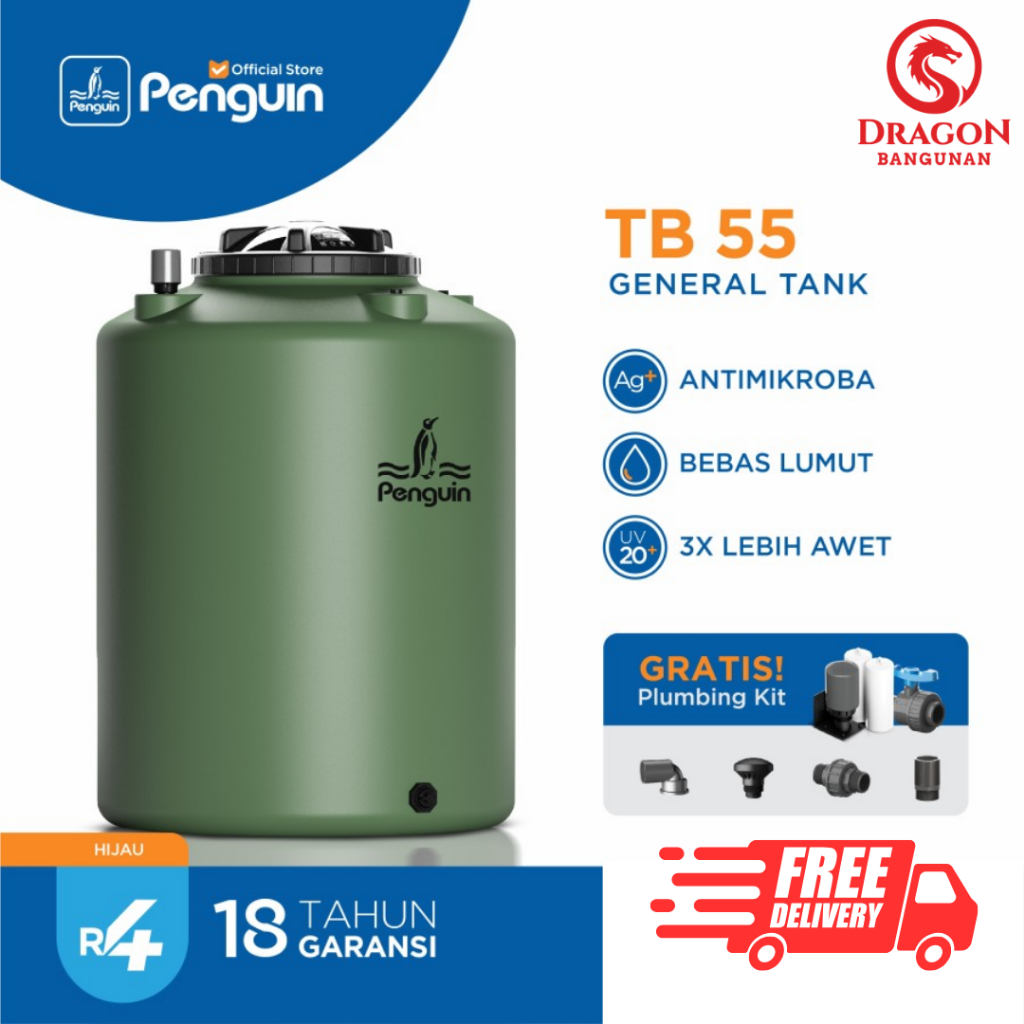 Penguin TB 55 Hijau / Toren Penguin 500 Liter / Tangki Air Penguin 500 Liter