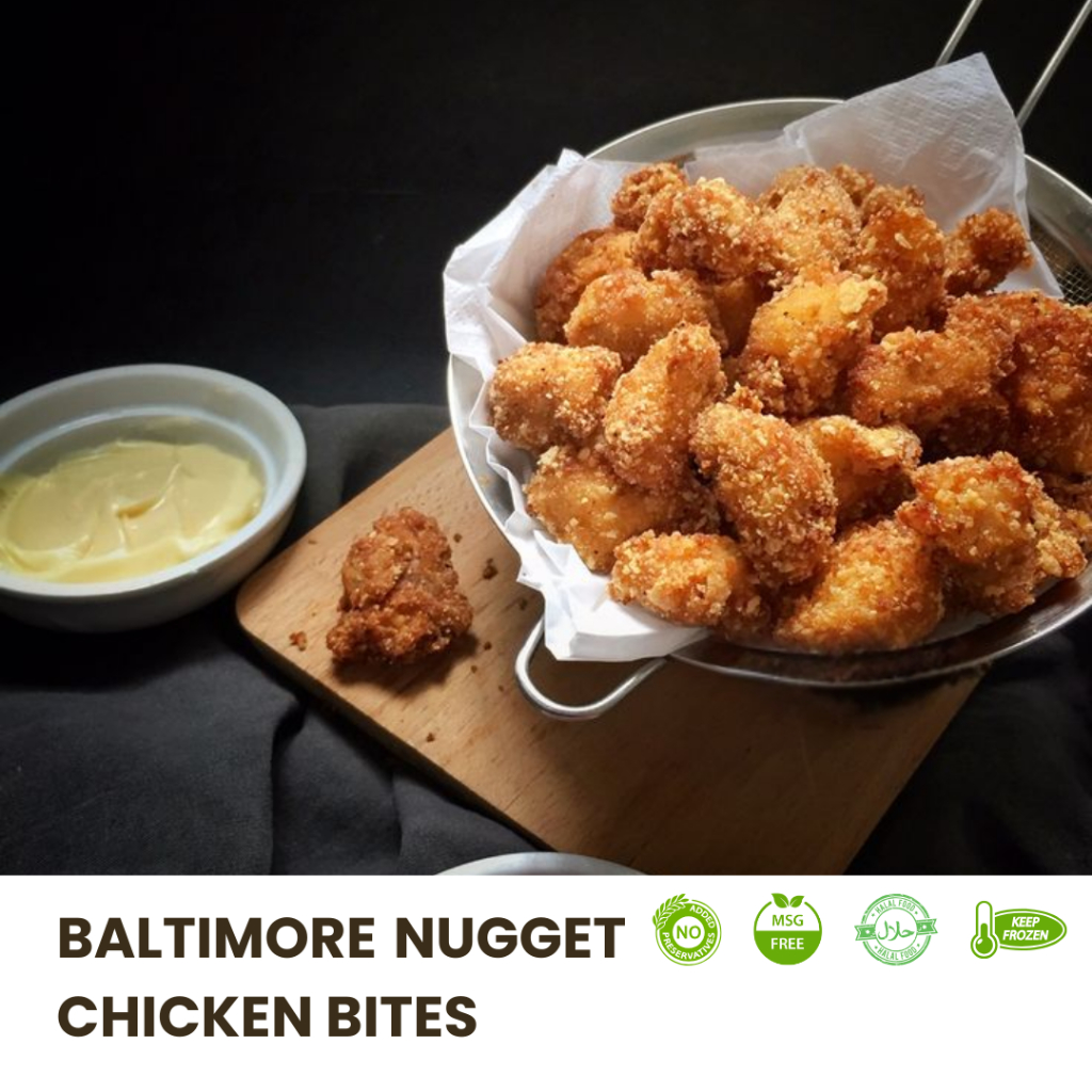 

Premium Nugget chicken bites 1 kg frozen halal, supply catering, resto