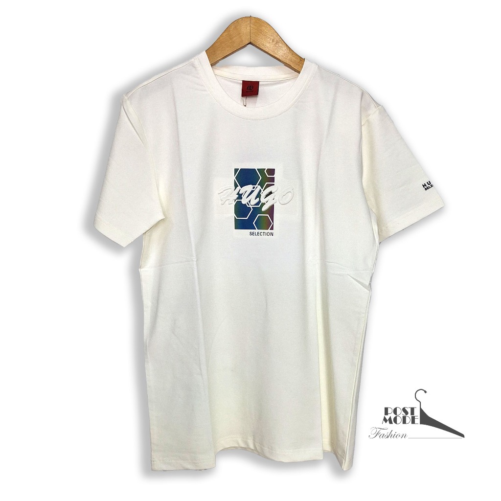Kaos Oblong Putih Hugo Selection Lengan Pendek Premium