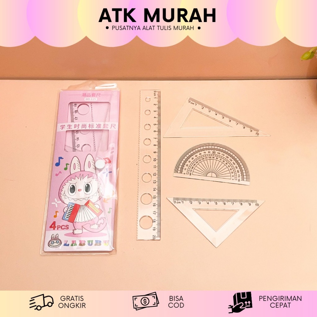 

PENGGARIS SET LABUBU 4 IN 1 PGG-1749 SET PENGGARIS RULER LABUBU ALAT TULIS SEKOLAH LUCU MURAH TERJANGKAU