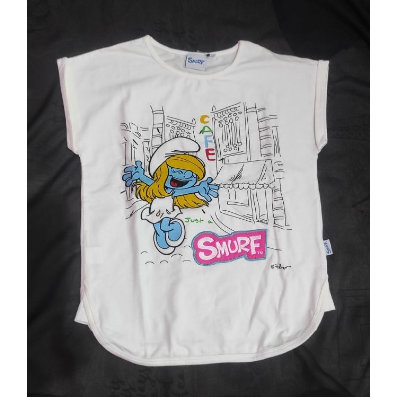 Kaos anak perempuan Smurf
