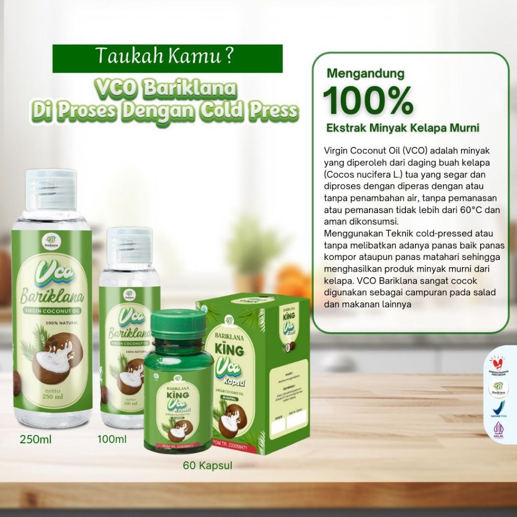 

VCO BARIKLANA MINYAK KELAPA MURNI MENJAGA STAMINA TUBUH