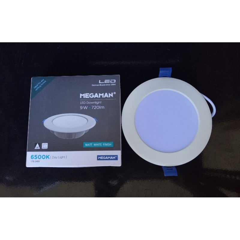 LAMPU TANAM ATAP PLAFON TEMPEL PANEL DATAR  LED DOWN LIGHT MEGAMAN MQTL1119-Y 9W 720LM 6500K LAMPU D