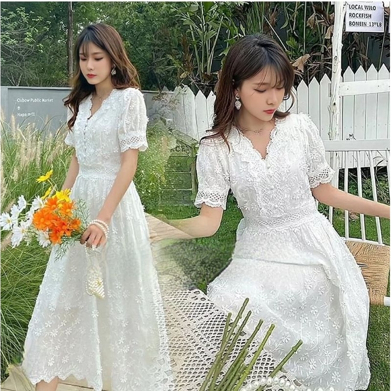 midi lace brukat brokat brocade dress premium europe paris dress gaun pesta wedding party event club