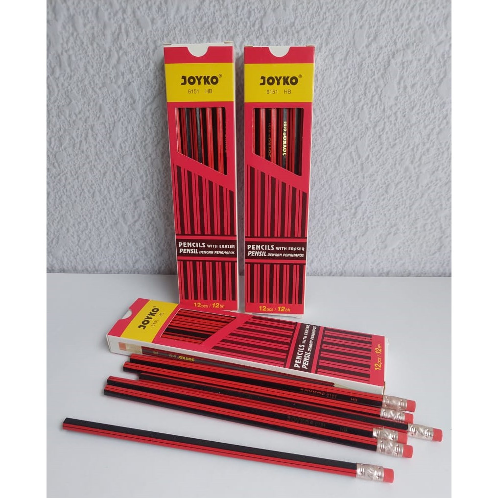 

Pensil Joyko 6151 HB Pensil Dengan Penghapus/ Pencils With Eraser 1 pak (12pcs)