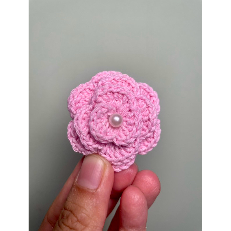 ROSENARA - Bros Bunga Mawar Rajut PINK