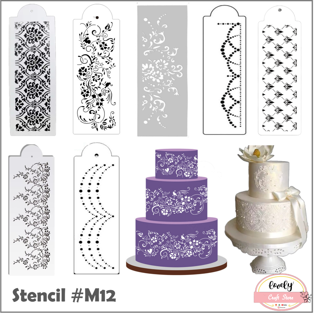 

LovelyCraftStore | M12 - 1pc Plastic Stencil Plastik Stensil Cetakan Stensil Lukis, Baking Decoration, Journal, Scrapbook, Bujo, Drawing, etc ~ lace, flowers, bunga, bird, star