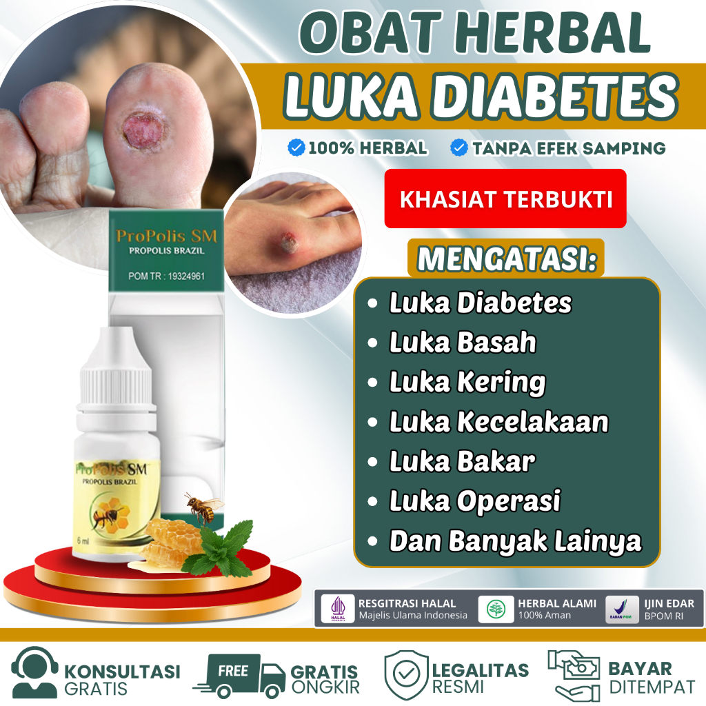 Obat Luka Diabetes | Luka Basah | Luka Bakar | Luka Bernanah | Borok Korengan Propolis Sm Brazil