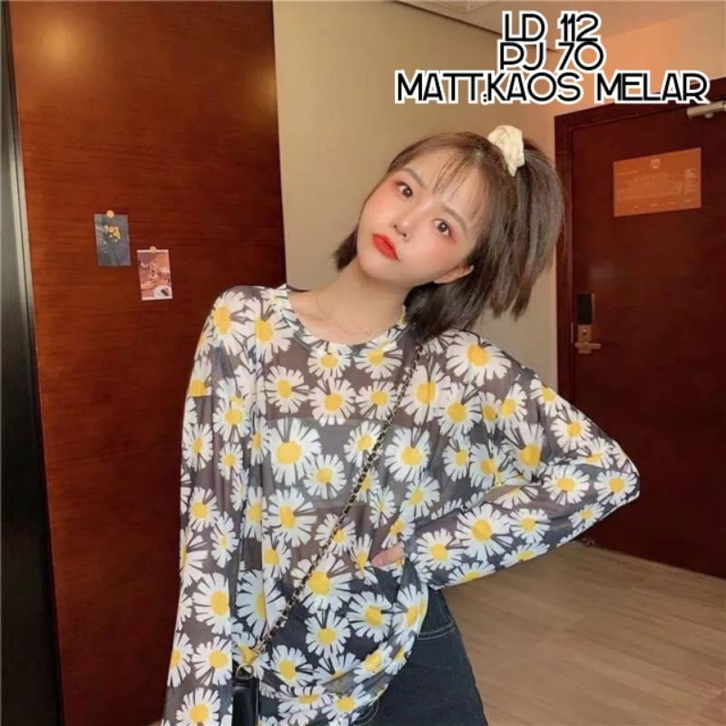 kaos.panjang.matahari//kaos.melar//motif.bunga