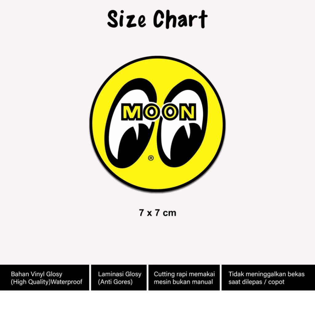 

Stiker Mooneyes Helm Classic Laminasi Glossy Sticker Vintage Motor