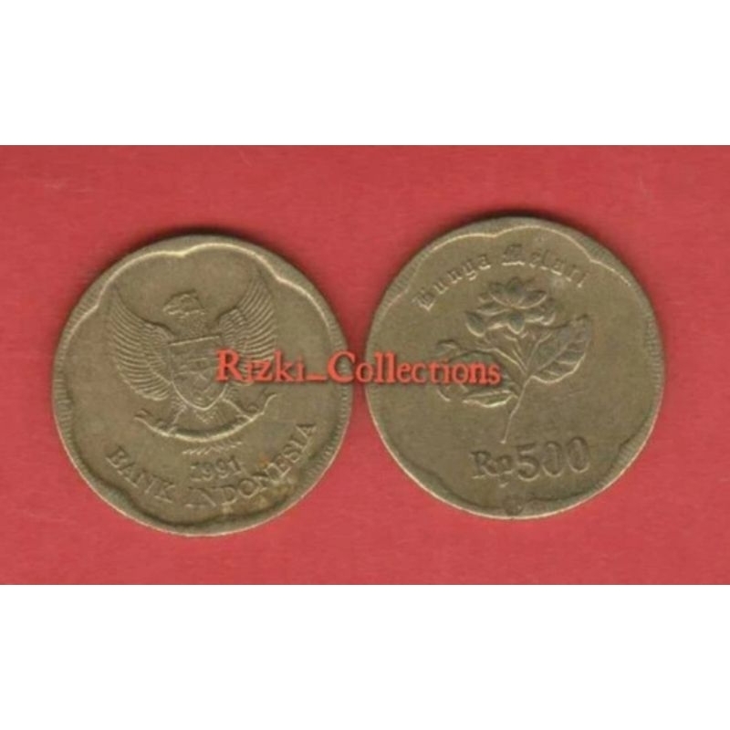 uangkuno tahun 1991 koin 500 rupiah melati besar