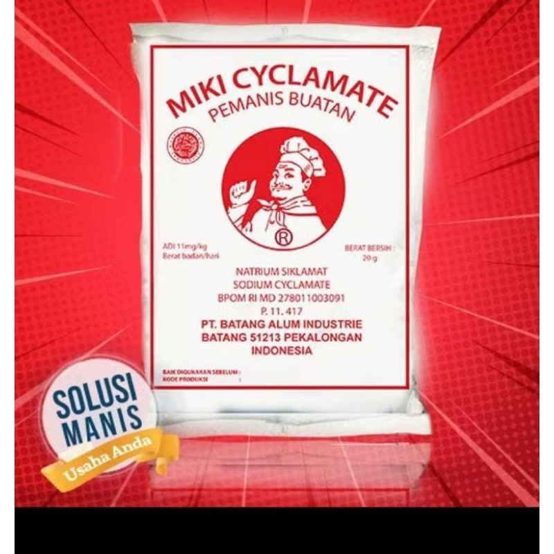 

Miki Cyclamate / Sari Manis Miki / Natrium Siklamat / Pemanis Buatan 20gram