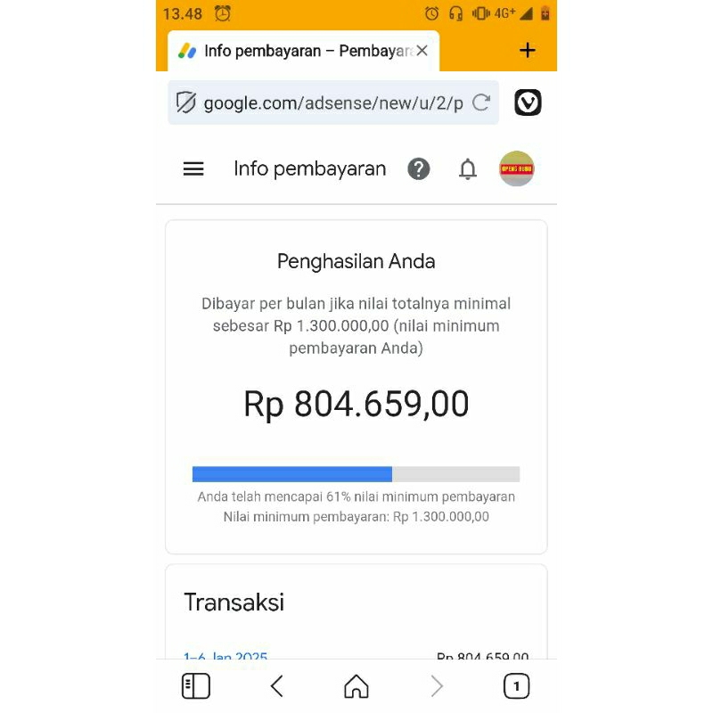 Akun Adsense Youtube lawas 2022 PIN PO saldo 800K