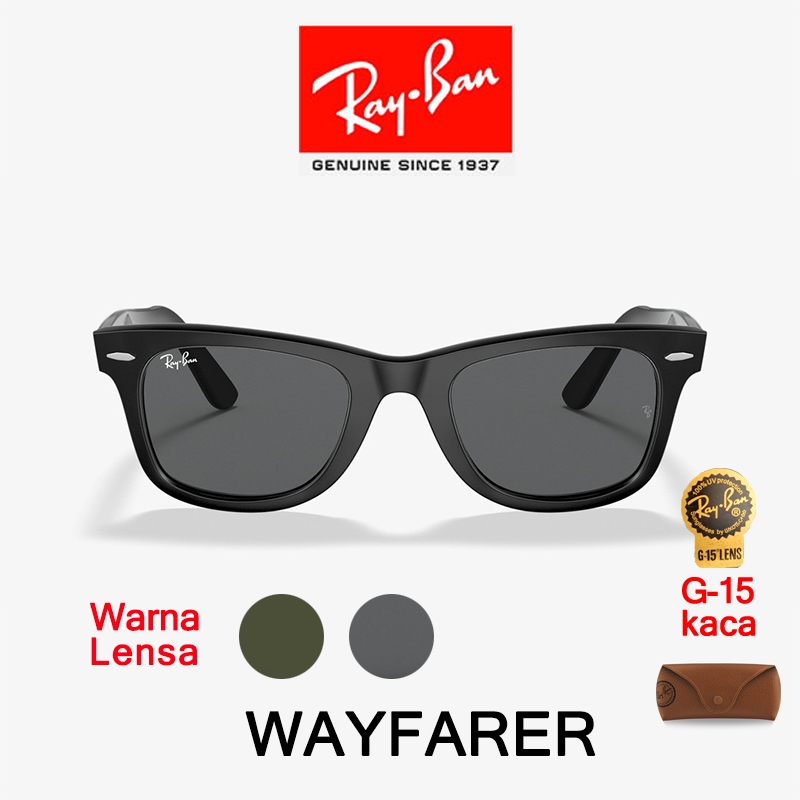 Kacamata Hitam Ray-ban Sunglasses Original Wayfarer Classic RB2140 Lensa Kaca Pria/Wanita