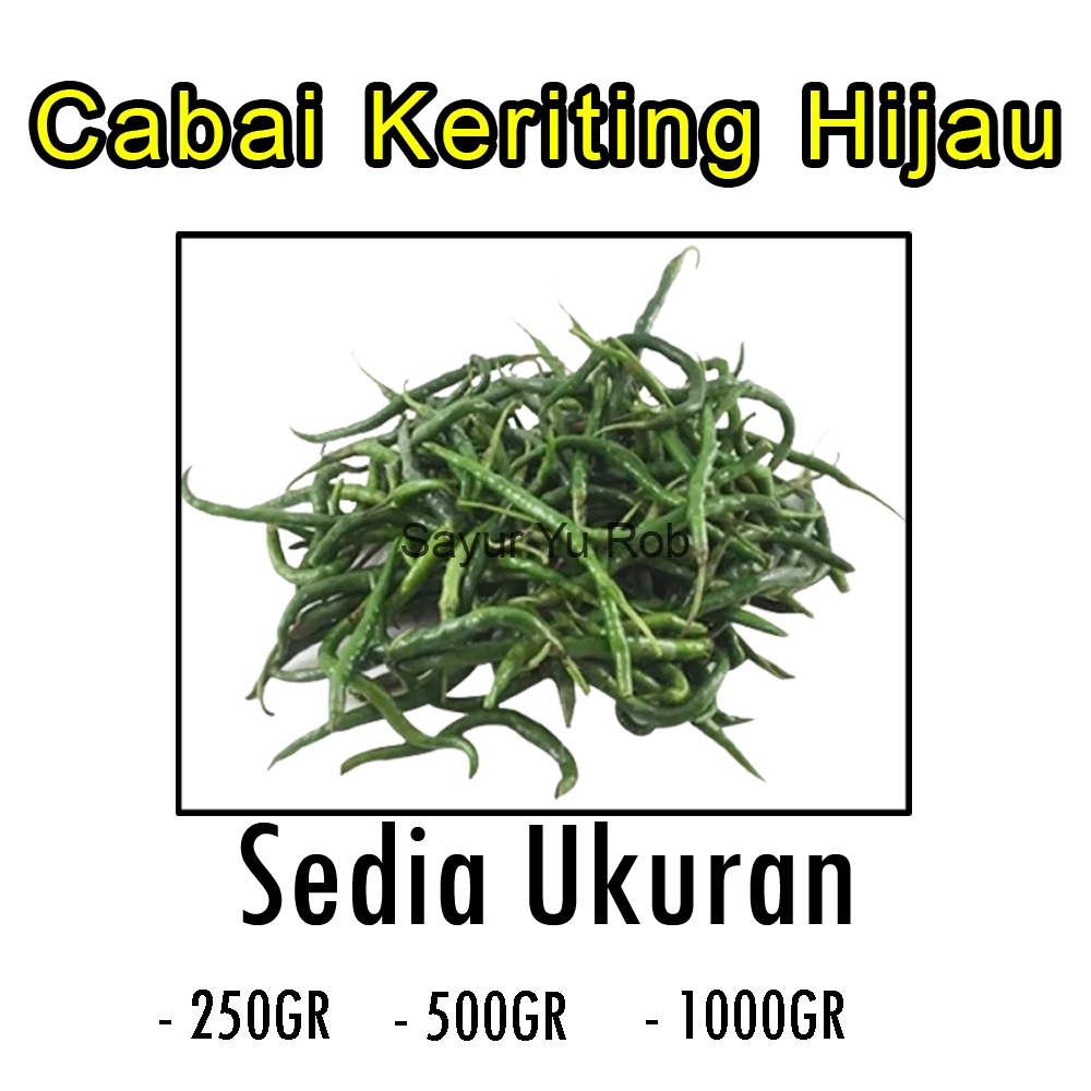 

Cabe / Cabai Keriting Hijau Sayuran Segar ukuran 250gr /500gr /1000gr