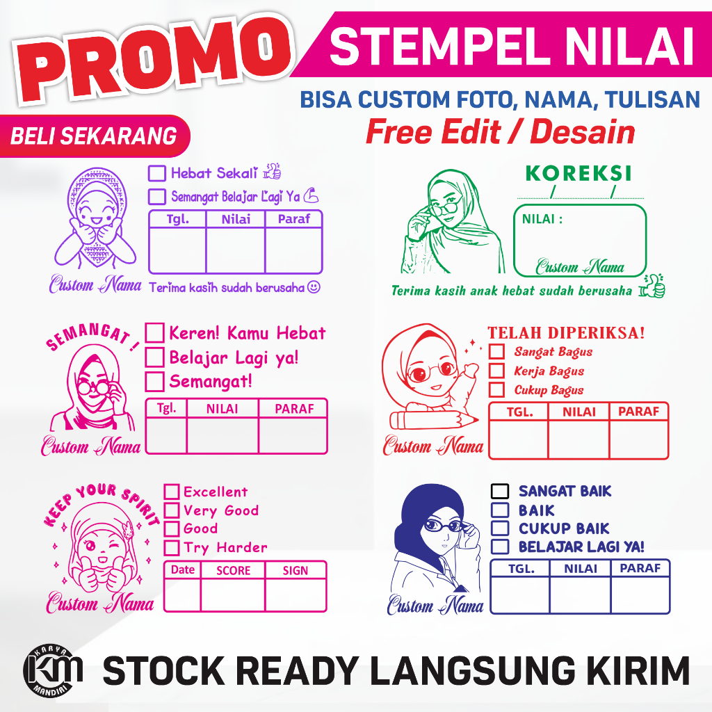 

Stempel Nilai guru bisa custom foto