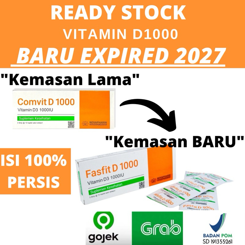 COMVIT C VIT D3 1000 IU D-3 D 3 1000IU VITAMIN D VIT D3 / FASFIT D 1000
