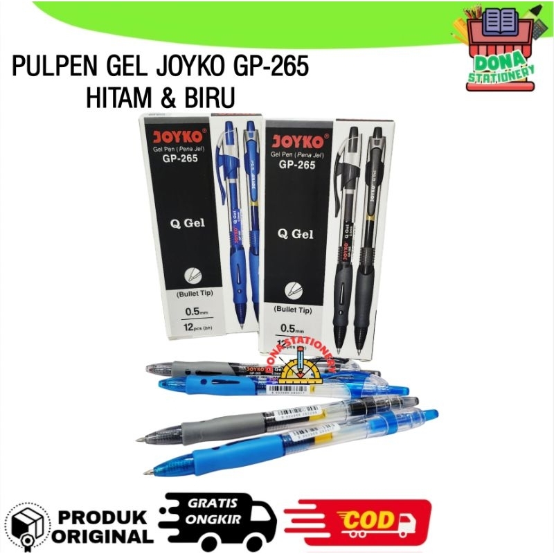 

( PACK ) Pulpen Gel Joyko Q Gel GP-265 Retractable 0.5 mm