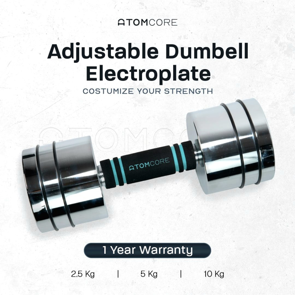 Atomcore Adjustable Dumbbell Electroplate - Dumbbell 2.5KG, 5KG, 10KG