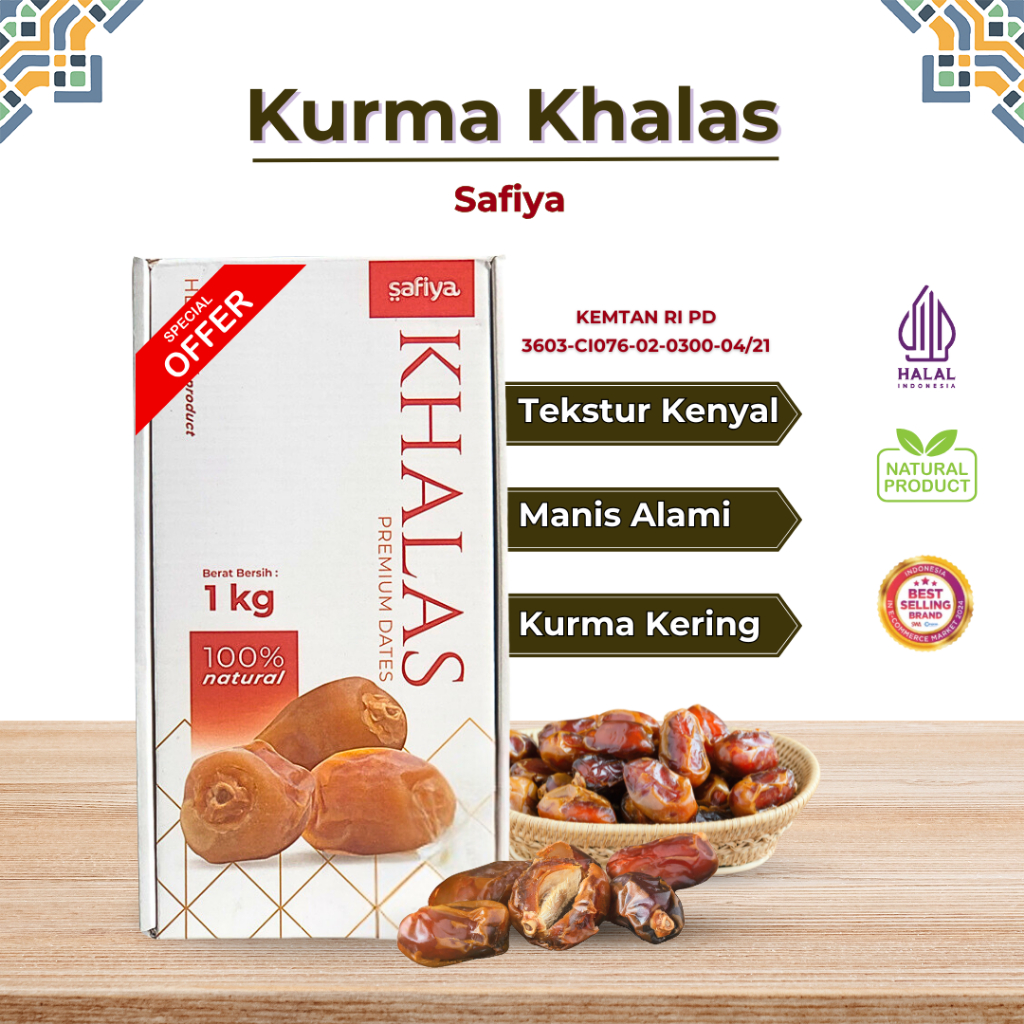 

Kurma Khalas 1 Kg Safiya | Kholas Kurma Arab Original