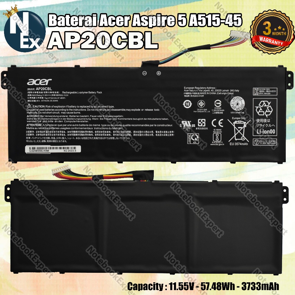 Baterai Acer Aspire 5 A515-56 A515-56-R14K AP20CBL