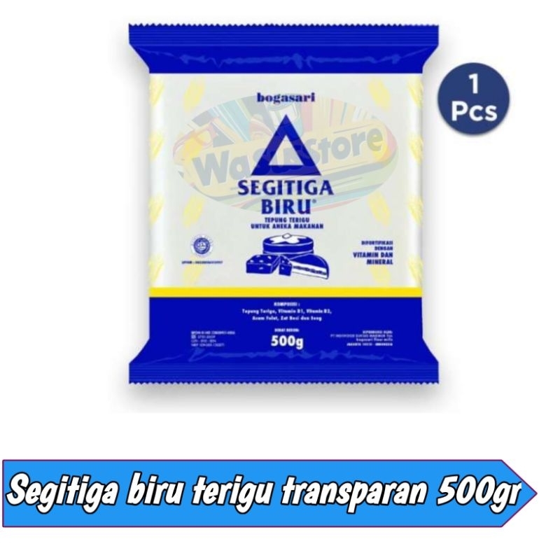 

Segitiga biru terigu transparan 500gr