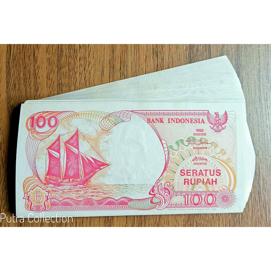 Uang 100 Rupiah Kapal Pinisi 1992 Gress / Bagus