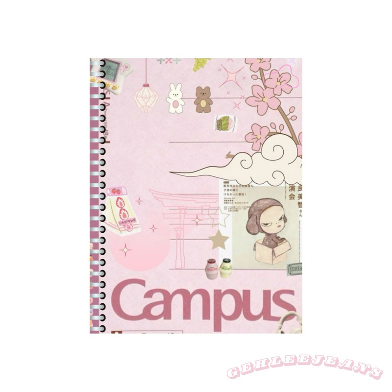 

(JEANSSH) -CAMPUS NOTEBOOKS-PINK-AESTHETIC-A5 HARDCOVER-100 HALAMAN