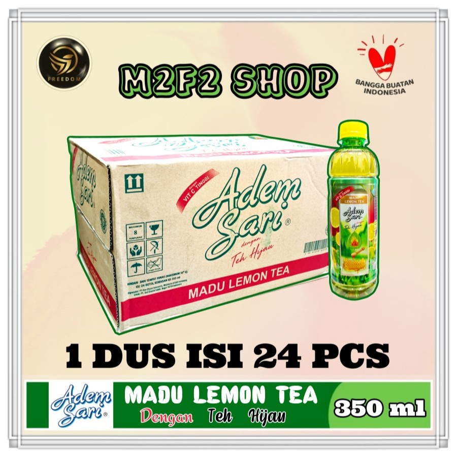 

Adem Sari Herbal Madu Lemon Tea | Teh Hijau Botol Pet - 350 ml (Kemasan Karton)