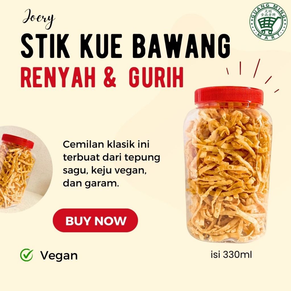 

STIK KUE BAWANG VEGAN 330G / STICK BAWANG VEGETARIAN
