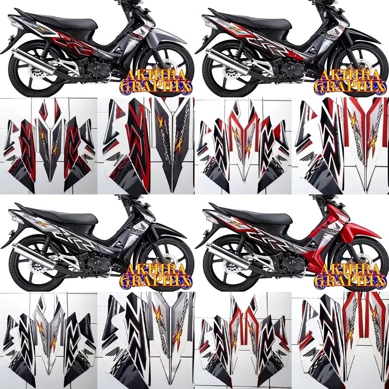 Stiker striping supra x 125 R batman tahun 2011-2012 lis polet motor