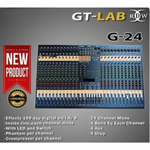 Mixer Sound System GT LAB 24 Channel/Mixer GT-LAB G24/Mixer Audio Profesional 24 Channel GT LAB G24