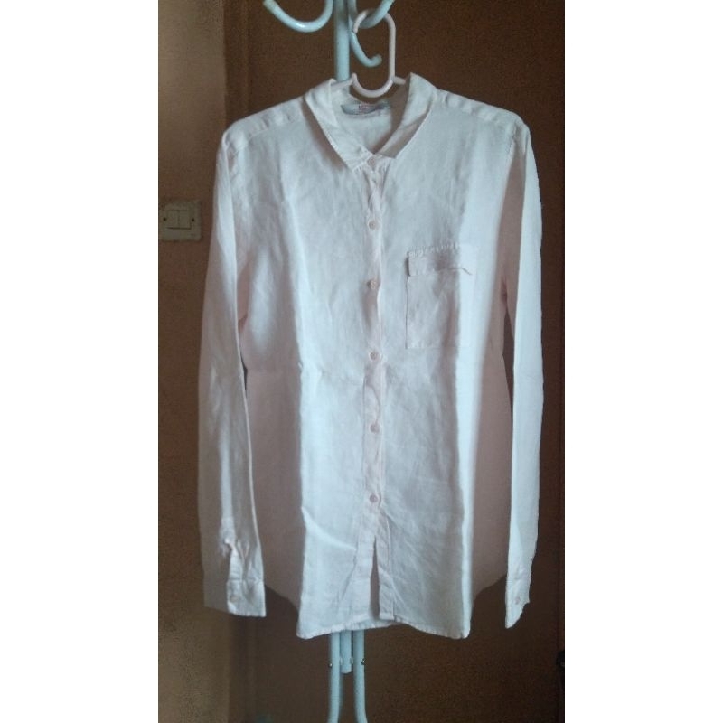 Kemeja wanita brand 8seconds warna soft pink