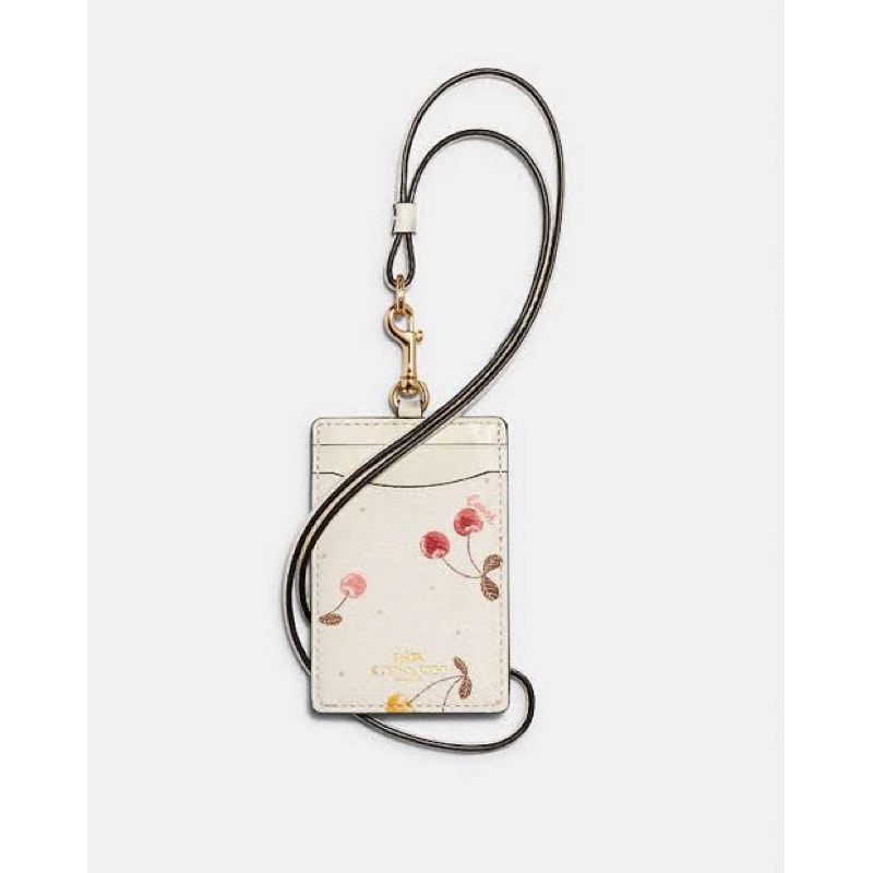

[ORIGINAL 100%] Coach Id Lanyard With Painted Cherry Print
