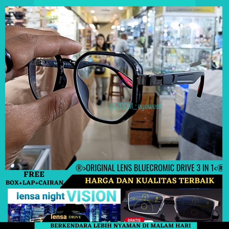 Kacamata Bluecromic Pria Minus Antiradiasi Photocromic 3 IN 1