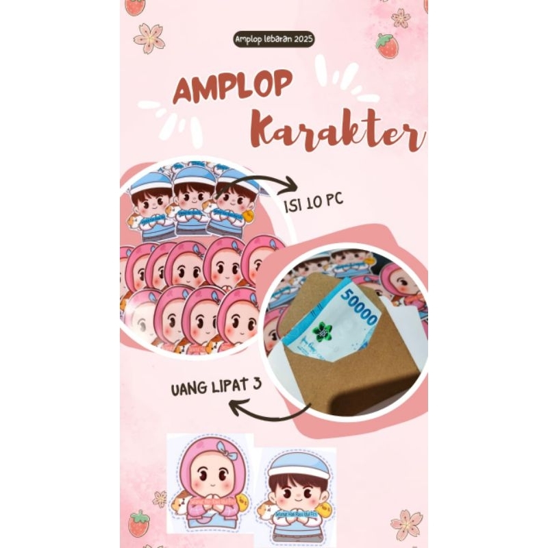 

isi 10 amplop karakter anak cewek cowok amplop lebaran 2025