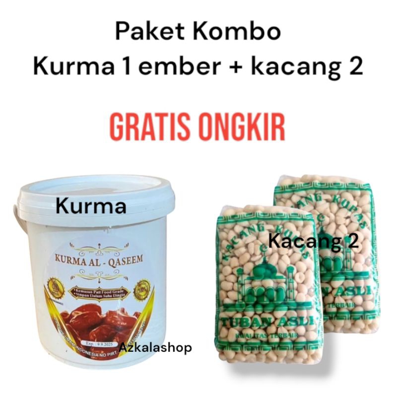 

paket combo kacang 2 + kurma ember