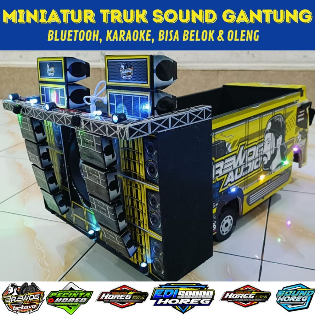(MURAH) Miniatur Truk Oleng Sound system Bluetooh | Miniatur Truk Horeg Brewog Audio