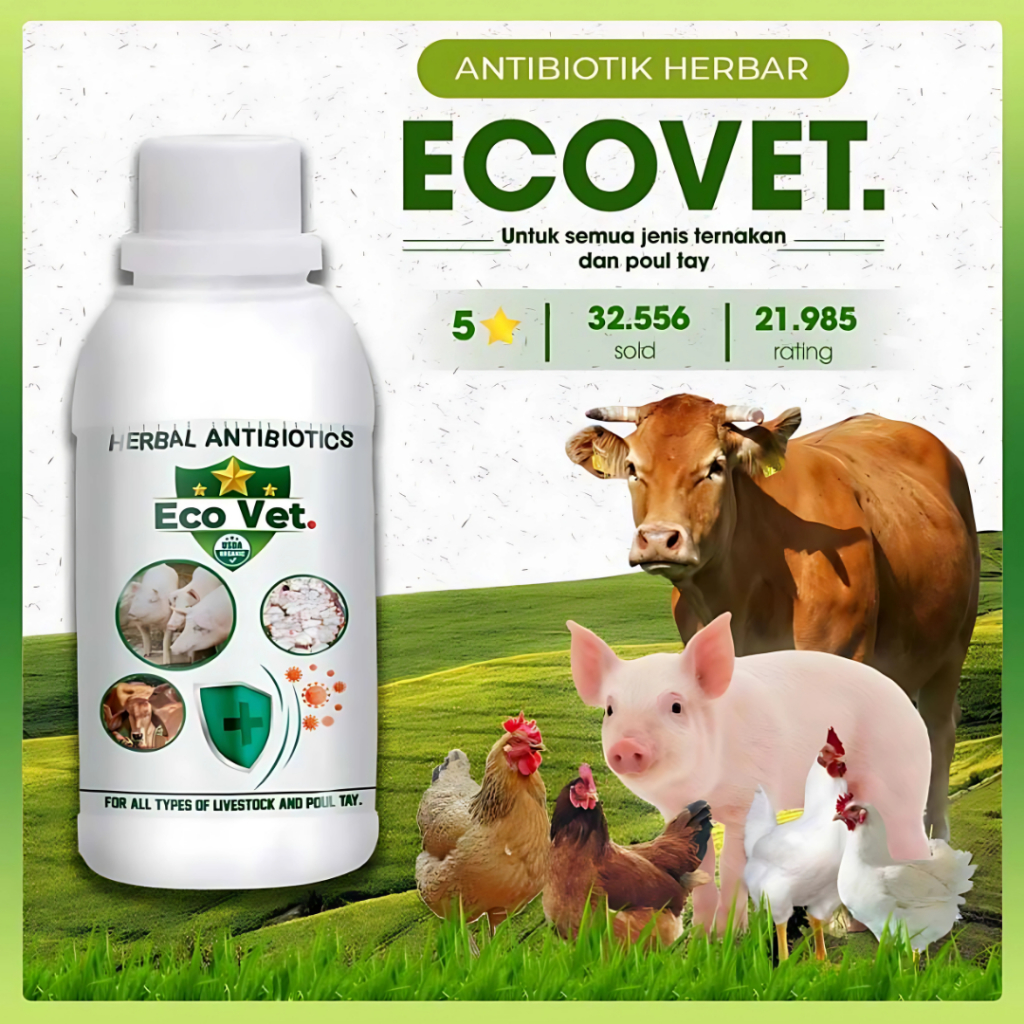 ECOVET ECO VET 200 GRAM - Herbal Antibiotik Penggemuk untuk Sapi Babi Ayam - Ecovet Original Garden