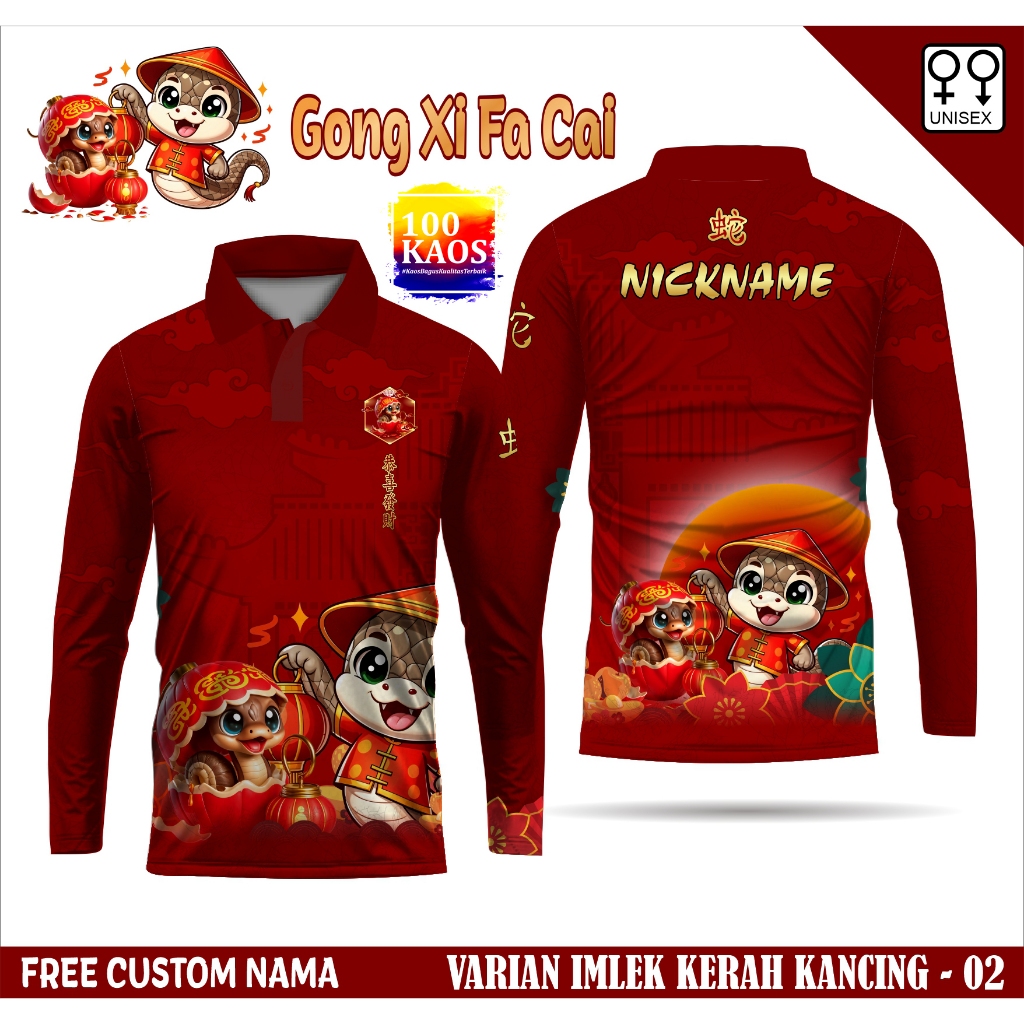 jersey dri-fit premium leher model o-neck kaos baju polo berkancing Cheongsam Model & Motif Modern t