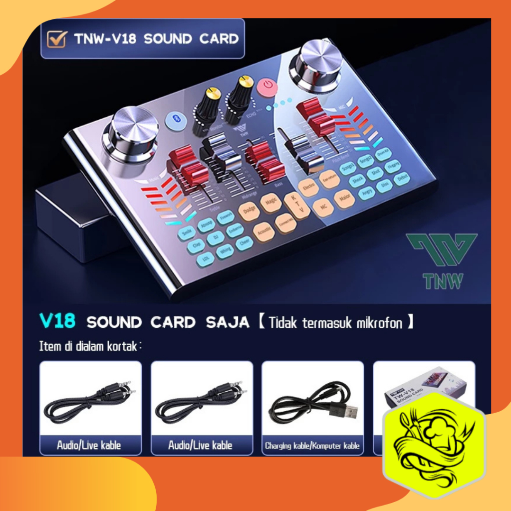 Sound Card TNW-V18 Bluetooth Live SoundCard V18 Soundcard Audio Live Mixer untuk Live streaming Kara