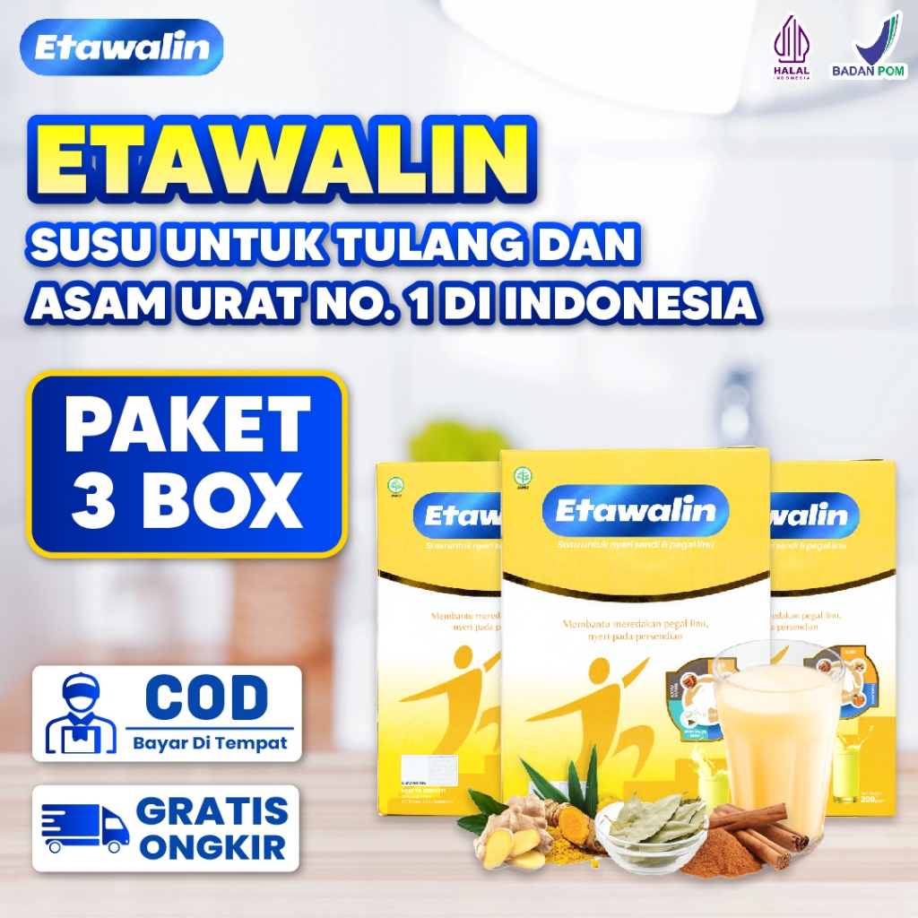 

Susu Kambing Untuk Tulang & Sendi Etawalin 100% Original Paket 3 Box