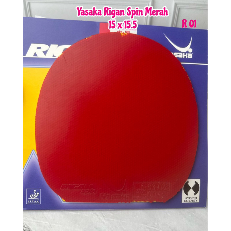second karet pingpong tenis meja yasaka rigan spin warna merah