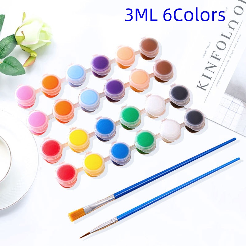 

3ML Cat Akrilik Set 6 Warna 12 Warna Cat Akrilik Kanvas Lukisan Kanvas Cat Air Acrylic Watercolor