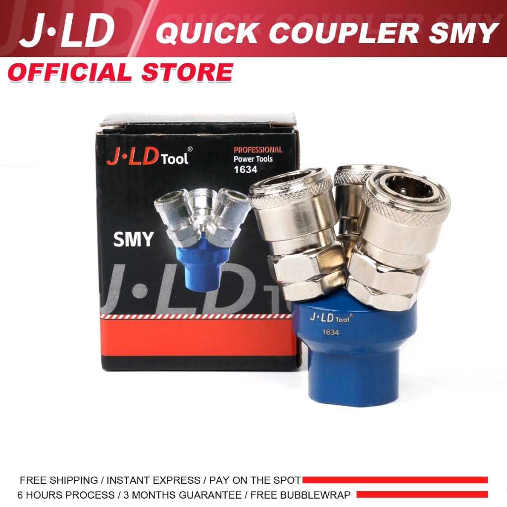 JLD Quick Coupler 3 Way Adapter Connector SMY Sambungan Selang Angin Kompresor
