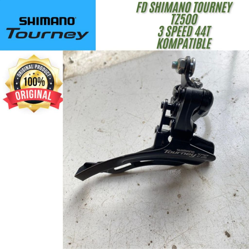 Original Shimano FD Tourney TZ500 3 Speed 31.8 Oversize 3 Susun Gigi depan Crank Triple Universal Se