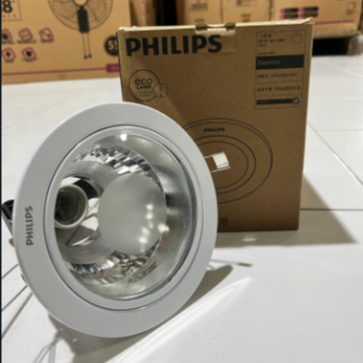 Kap Lampu Downlight Glass Recessed White Cover 4 inch 1x18W 230V Philips 13804