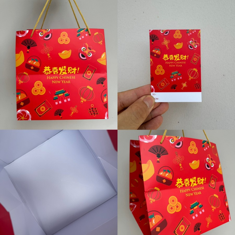

( 5 Pcs ) Paperbag Imlek Jumbo Hampers Bingkisan Kue Tas Hadiah Kado Packaging Oleh-Oleh Ukuran 27x27x27cm