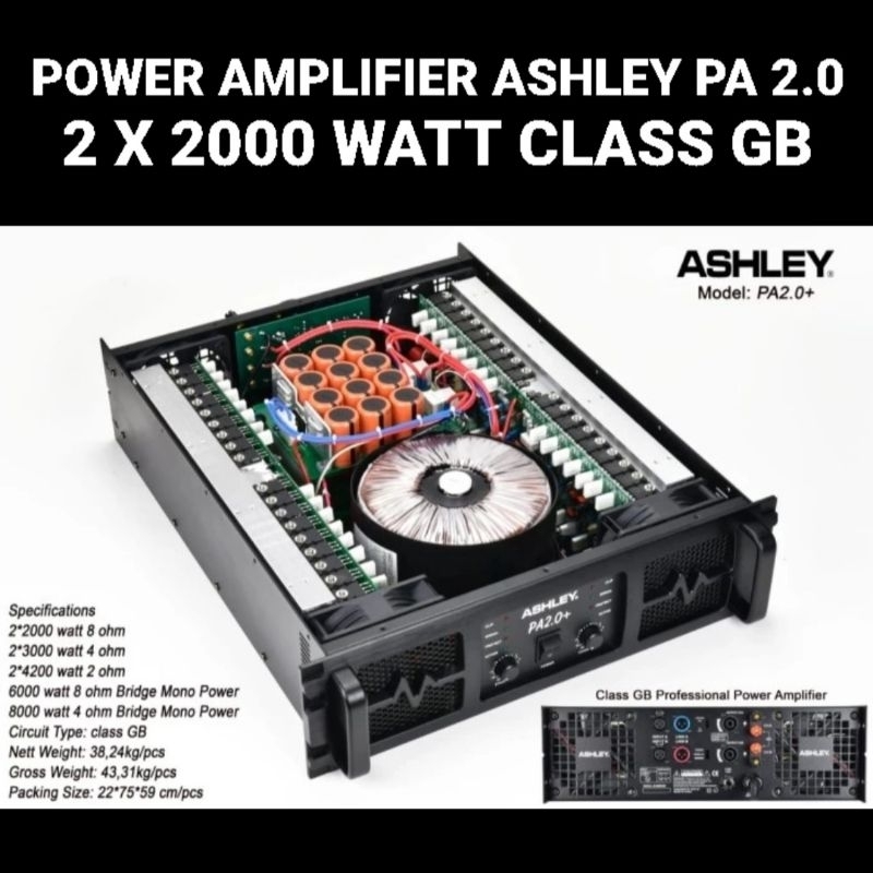 ASHLEY Power Amplifier PA 2.0 Class GB 2 x 2000 Watt
